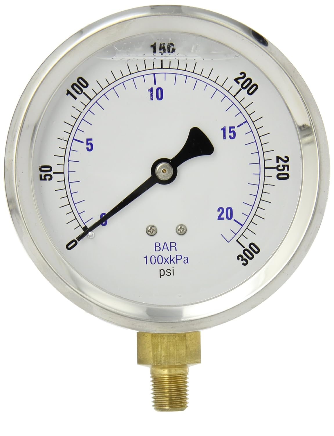 LIQUID FILLED SUCTION AND DISCHARGE GAUGES, 30-0-150/0-300 4"